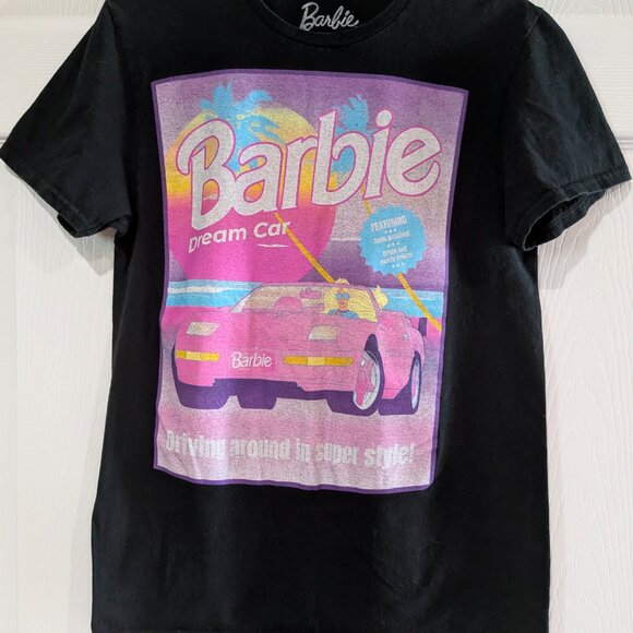 Barbie Women's Black Dream Car Graphic T-Shirt Size Small - Picture 2 of 9